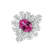 Diamond ring with Spinel Petal of the Wind2