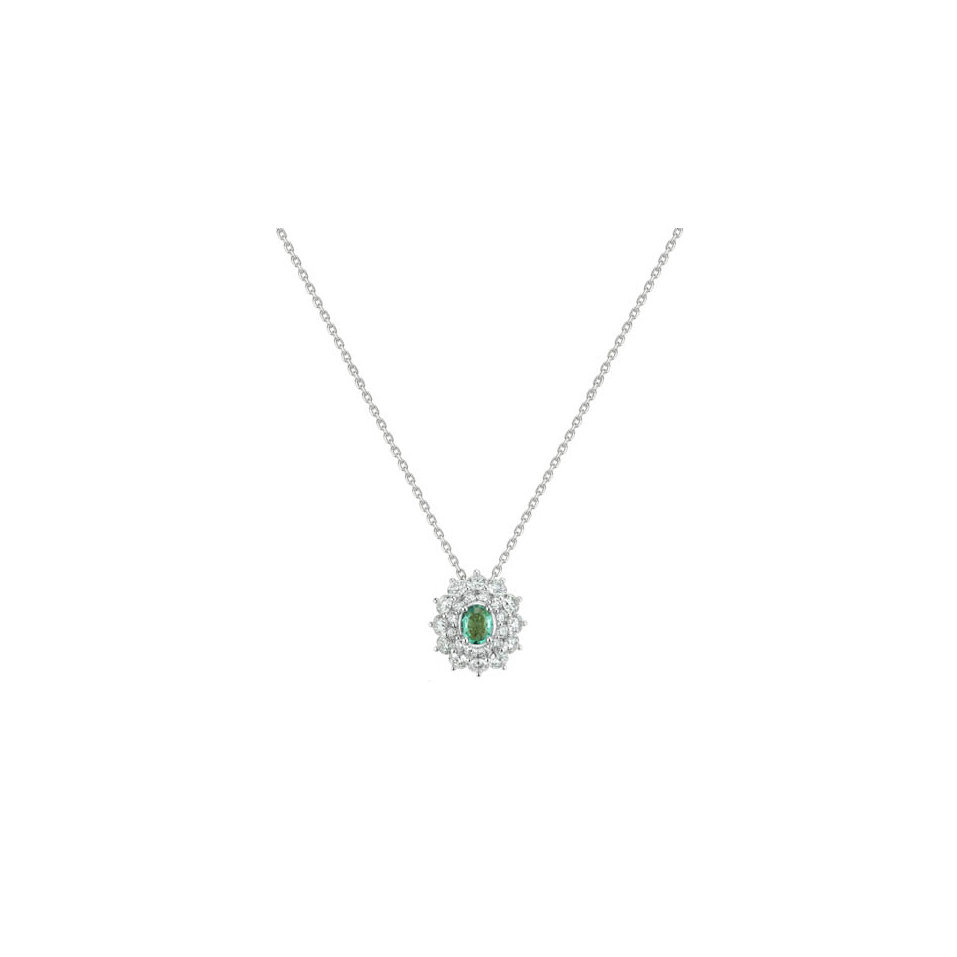 Diamond necklace with Emerald Queen of Emerald