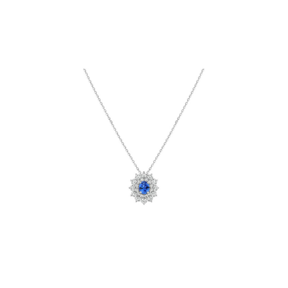 Diamond necklace with Tanzanite Queen of Tanzanite