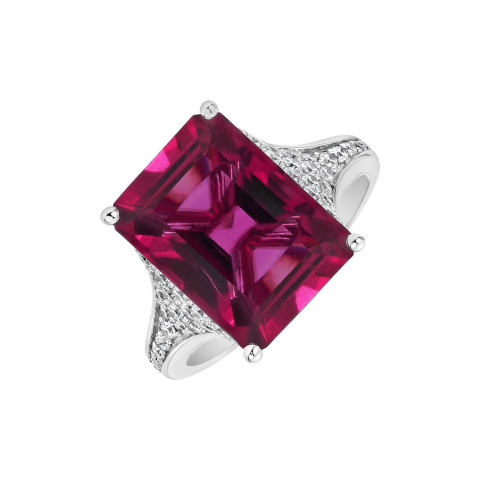 Diamond ring with Tourmaline Azarielle