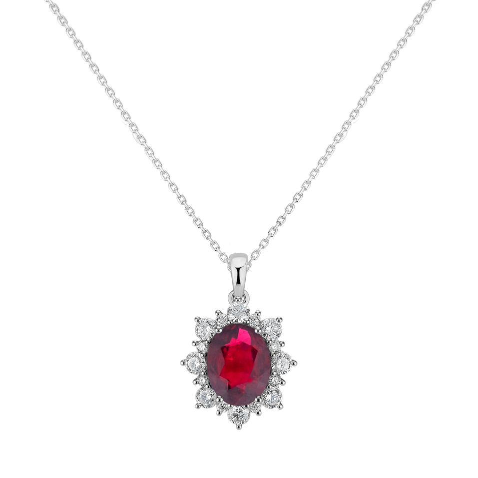Diamond necklace with Ruby Royal Aurora