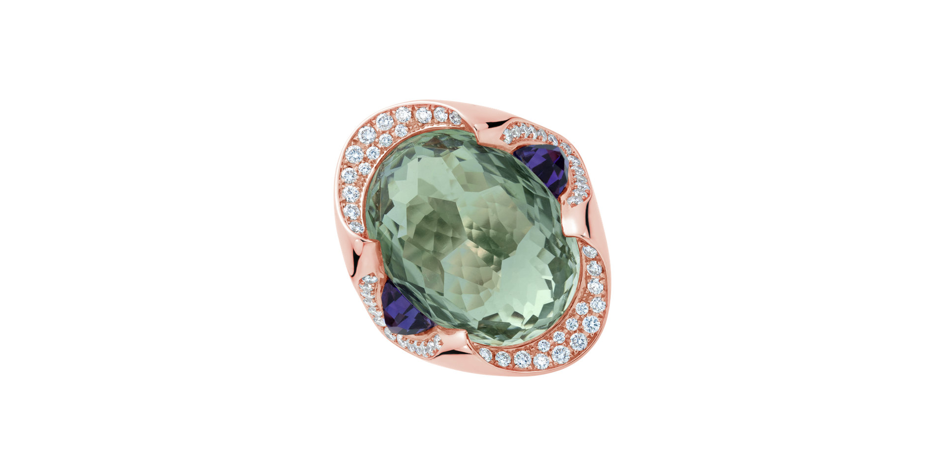 Diamond ring with Amethysts Viridian Grace