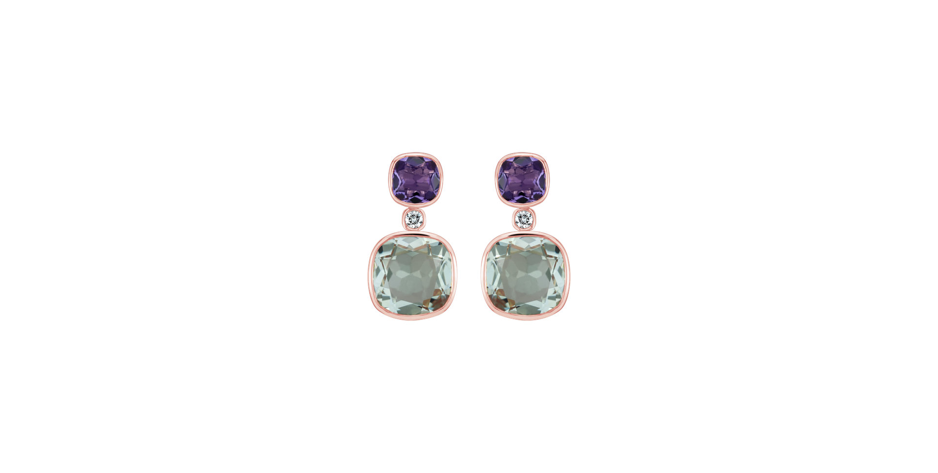 Diamond earrings with Gems Mythera