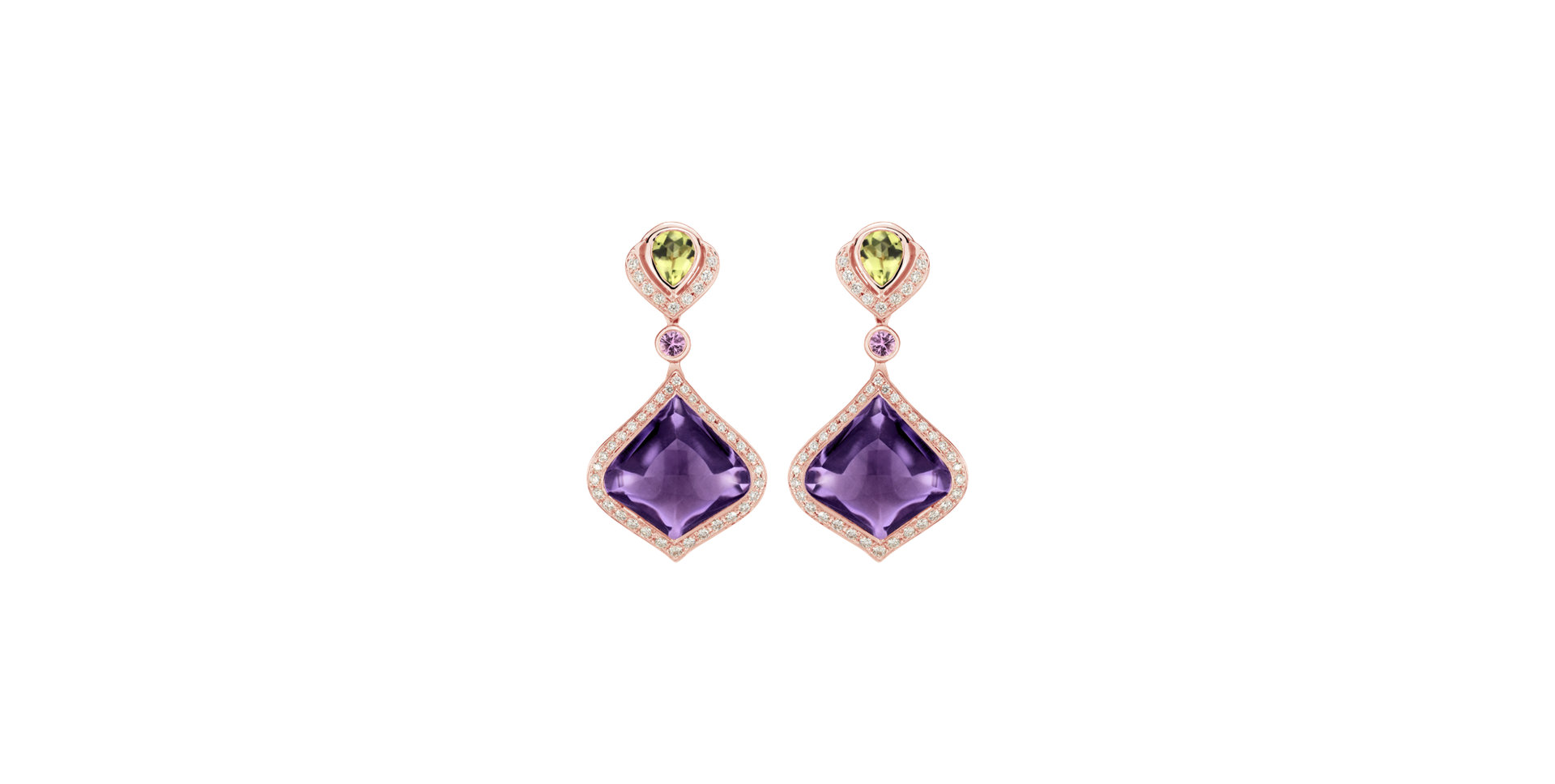 Diamond earrings with Gems Kaelis