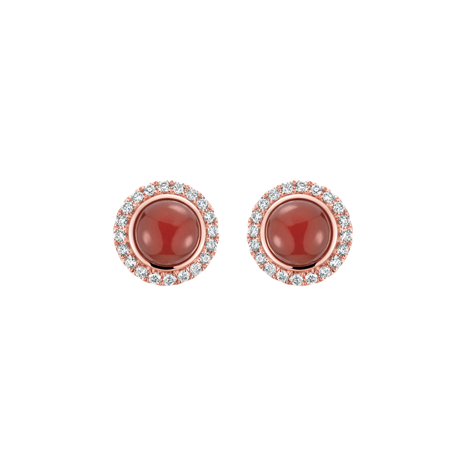 Diamond earrings with Agate Pure Pearl