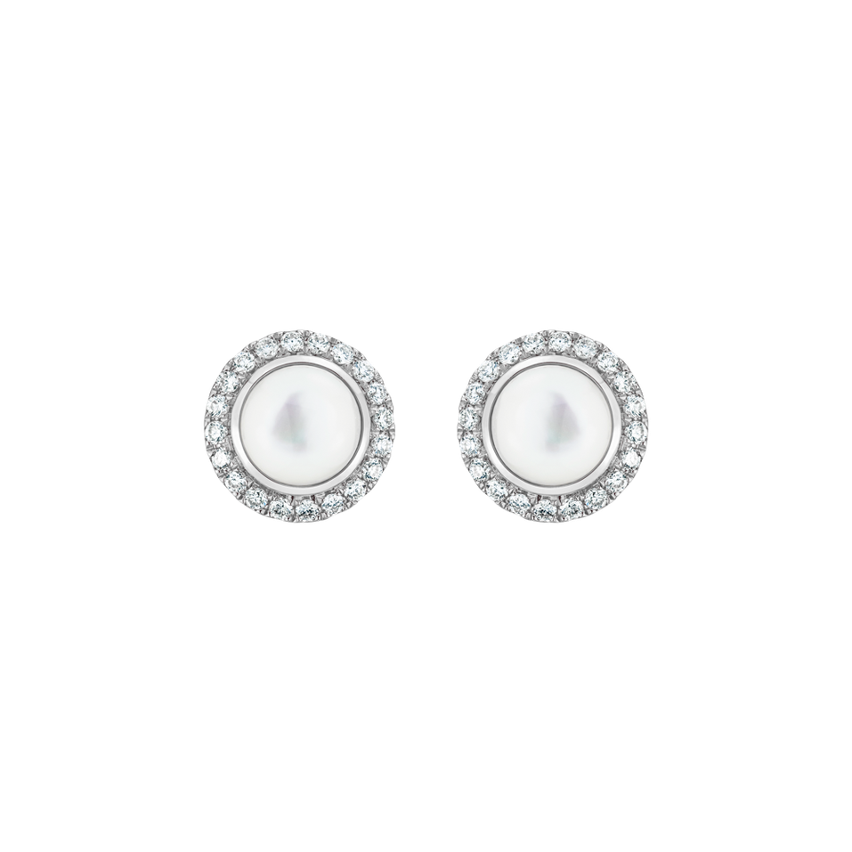 Diamond earrings with Pearl Pure Pearl