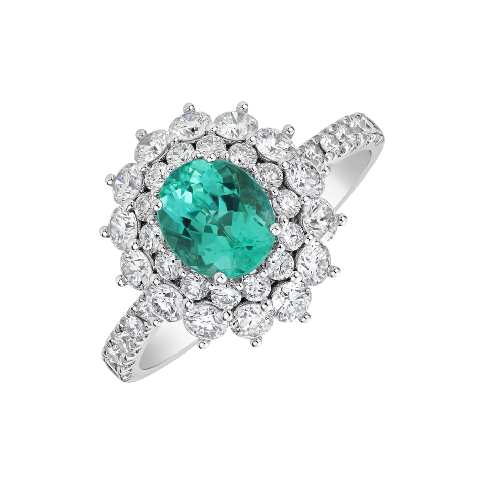 Diamond ring with Paraiba Queen of Paraiba