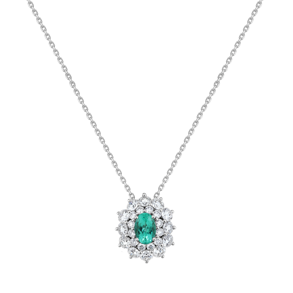 Diamond necklace with Paraiba Queen of Paraiba