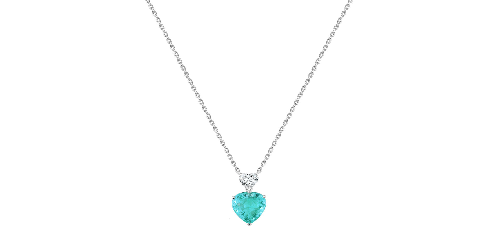 Diamond necklace with Paraiba Pulse of Sea