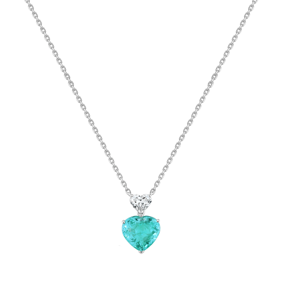 Diamond necklace with Paraiba Pulse of Sea