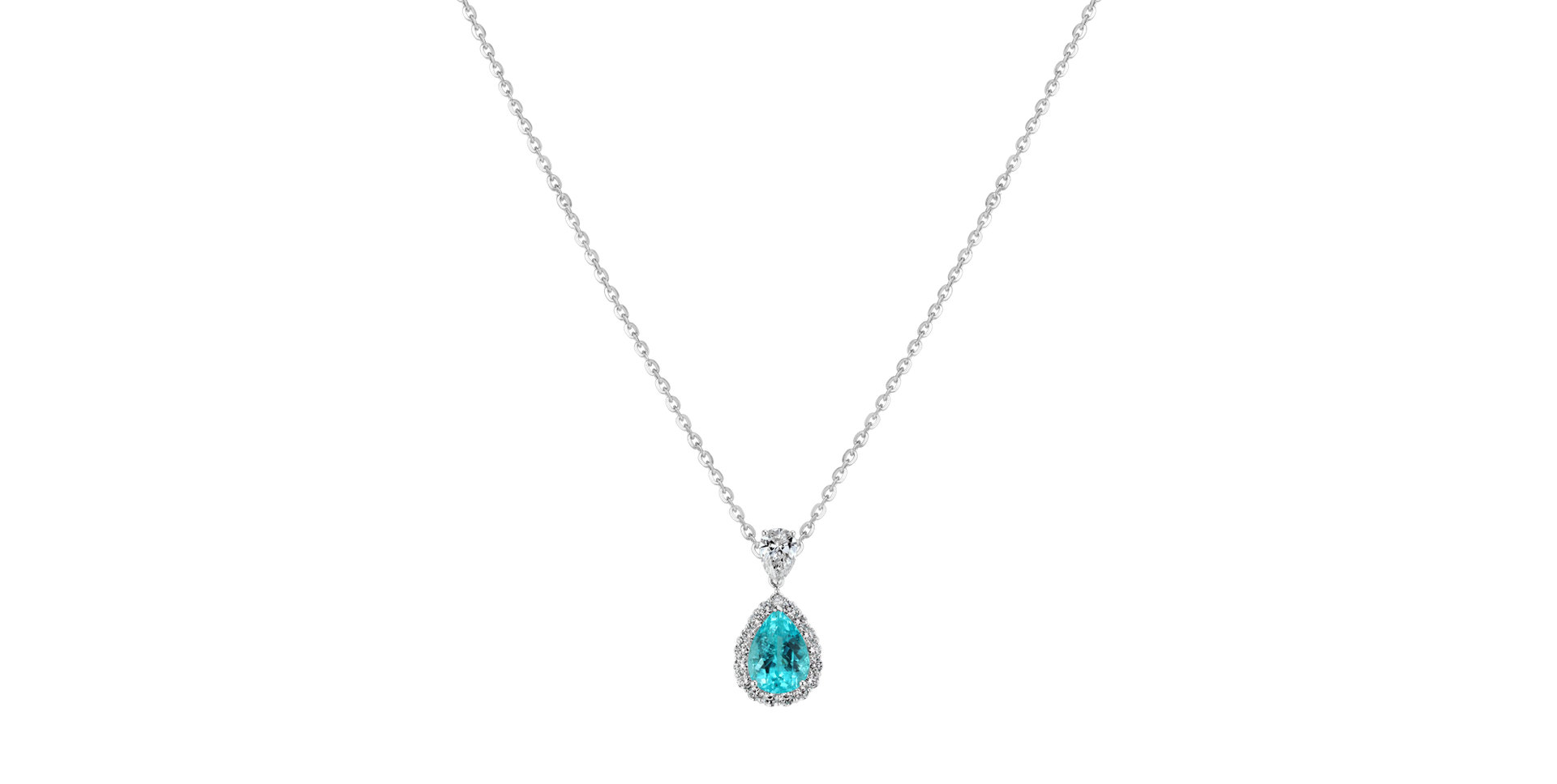 Diamond necklace with Paraiba Fabricius
