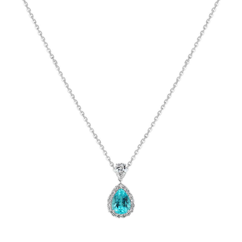 Diamond necklace with Paraiba Fabricius