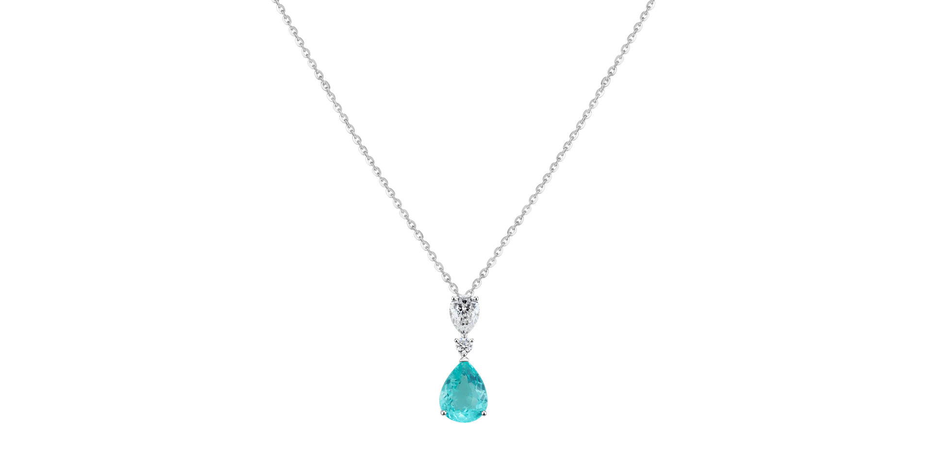 Diamond necklace with Paraiba Sea Sparkle