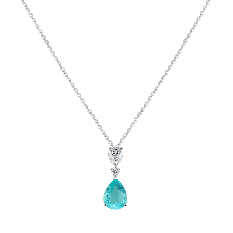 Diamond necklace with Paraiba Sea Sparkle
