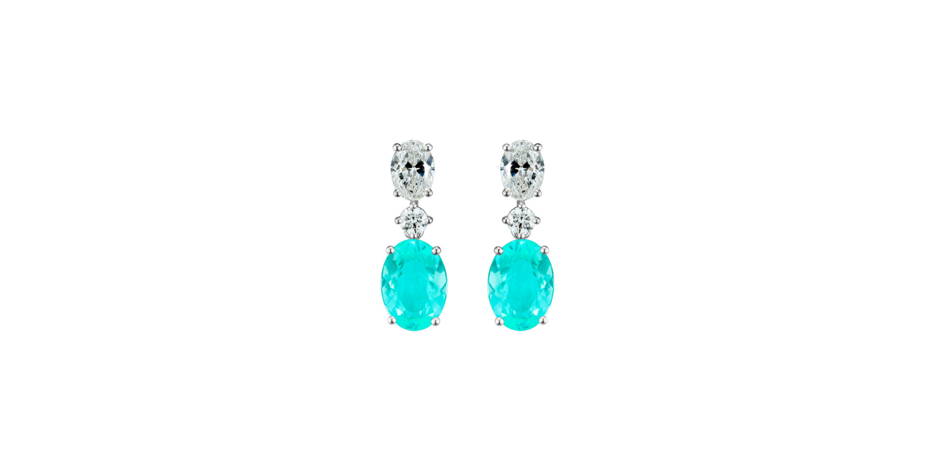 Diamond earrings with Paraiba Teal Glow