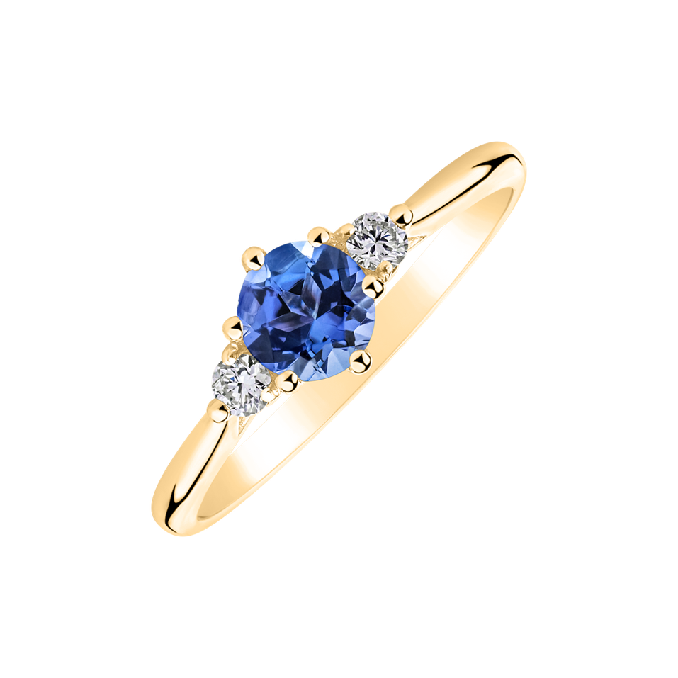 Diamond ring with tanzanite Midnight Serenity