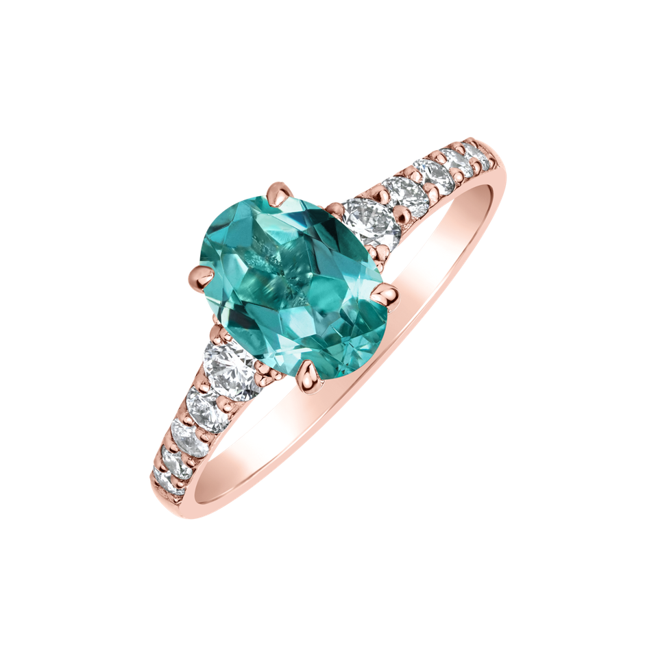 Diamond ring with apatit Shimmering dazzle