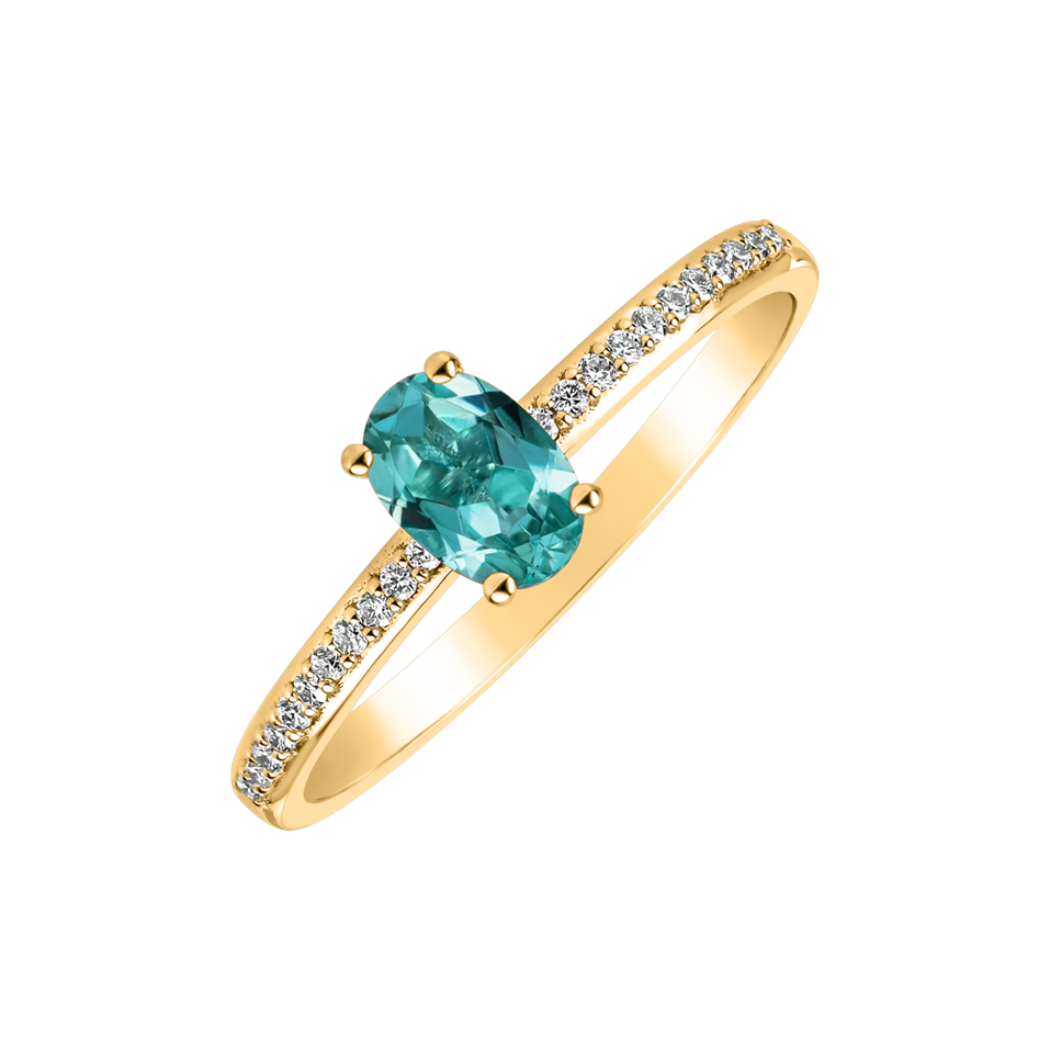 Diamond ring with Apatite Meliora