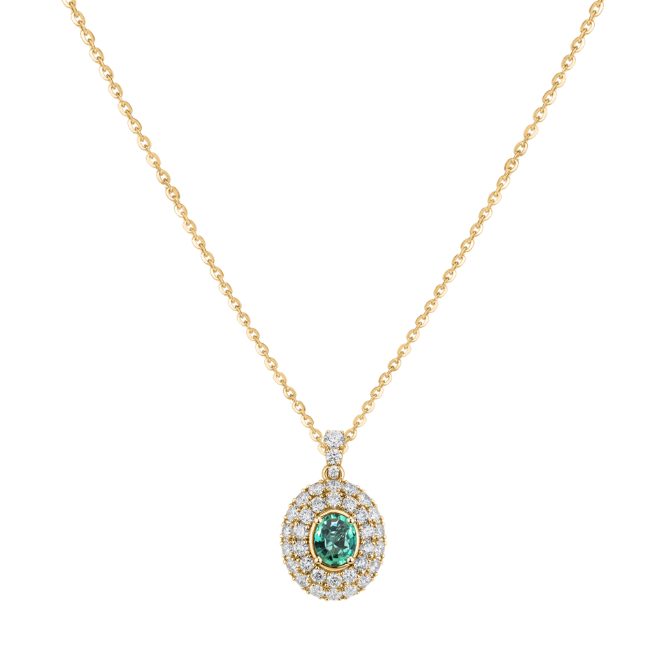 Diamond necklace with Emerald Born of Light