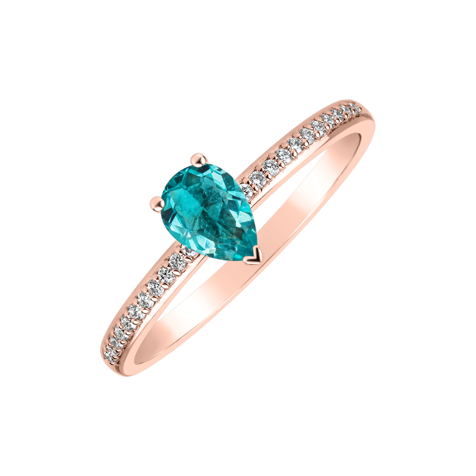 Diamond ring with Apatite Seriane