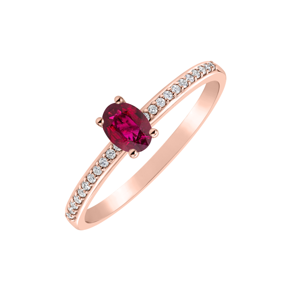 Diamond ring with Ruby Meliora