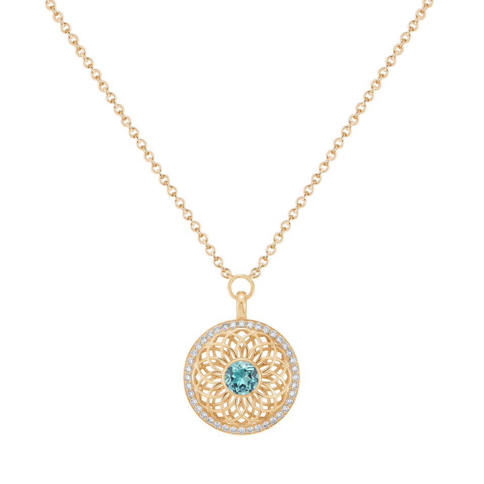Diamond necklace with Apatite The Spiral of Life