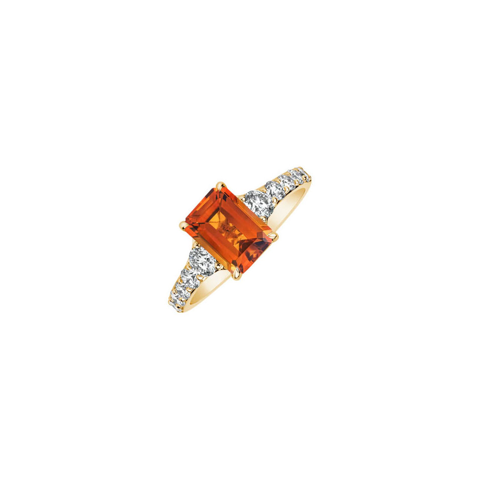 Diamond ring with Citrine Majestic Imagination