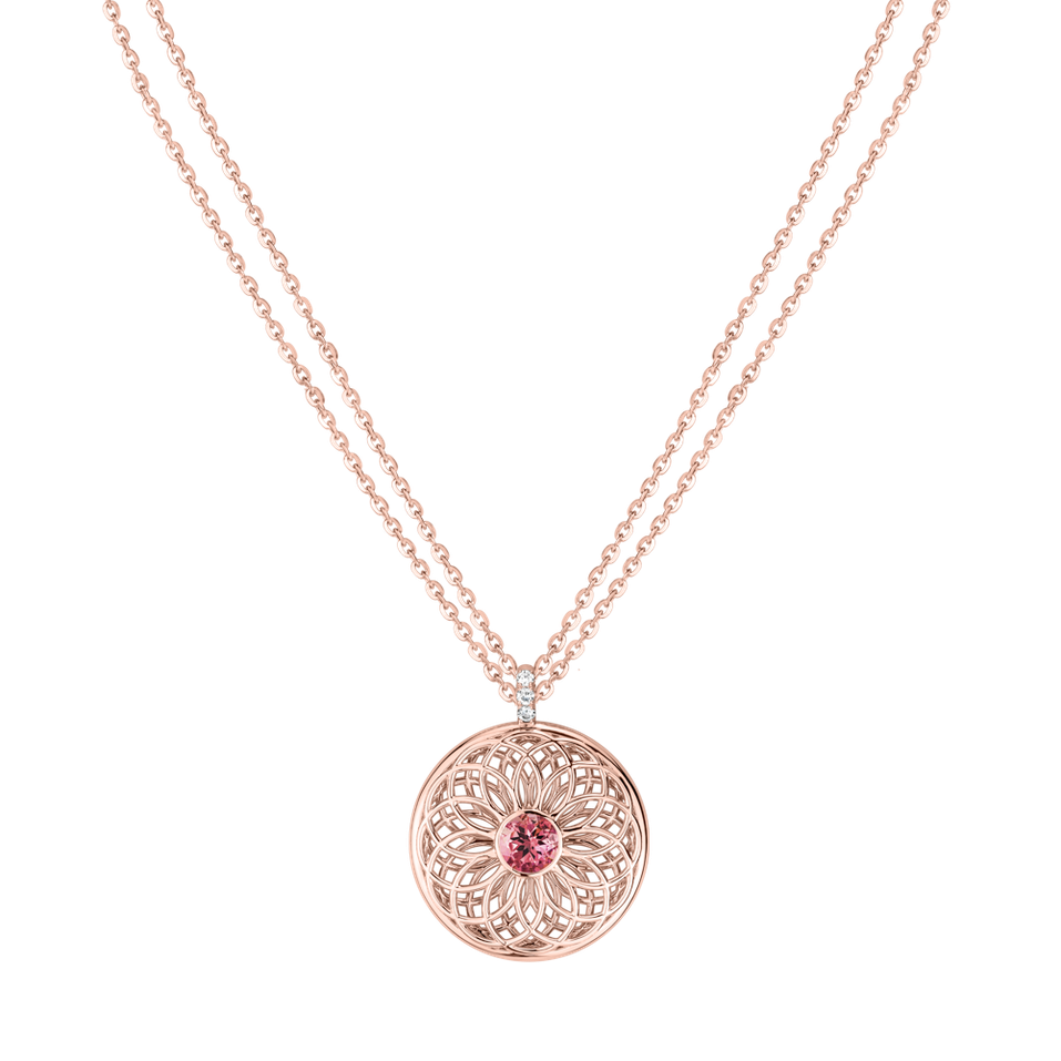 Diamond necklace with Tourmaline Sphere of Light