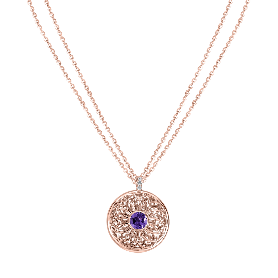 Diamond necklace with Amethyst Sphere of Light