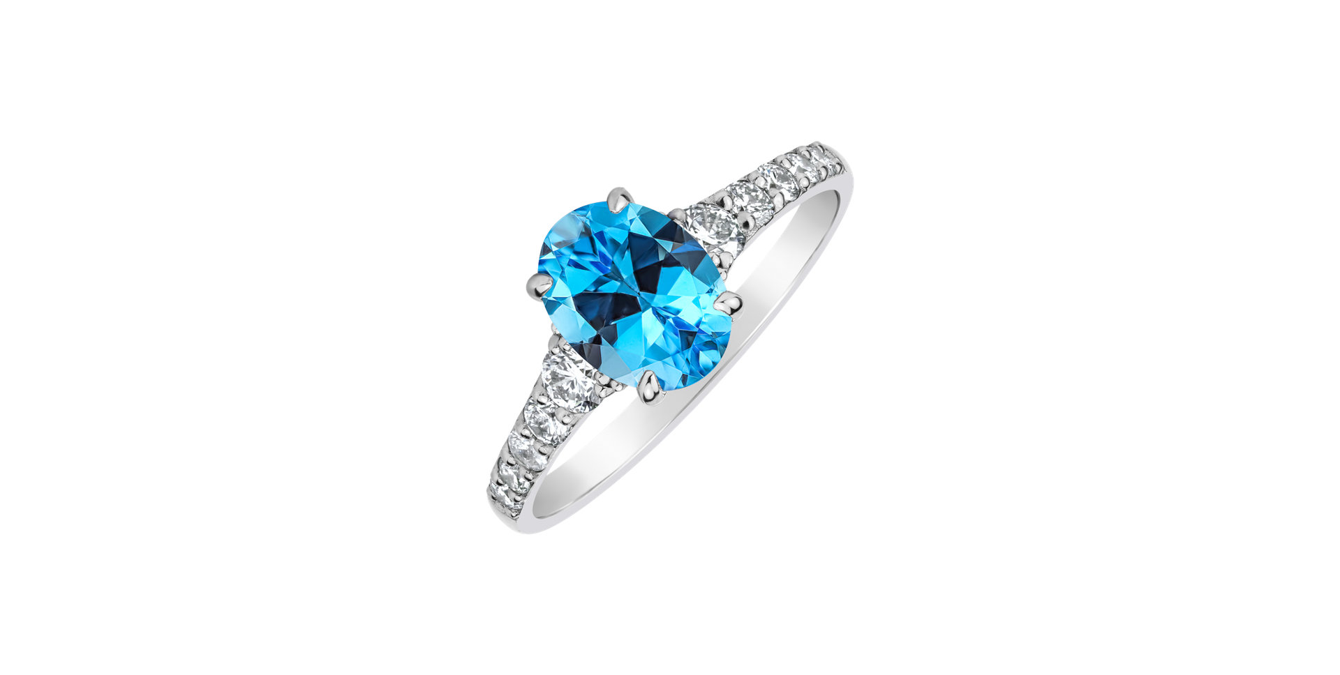 Diamond ring with Topaz swiss Shimmering dazzle