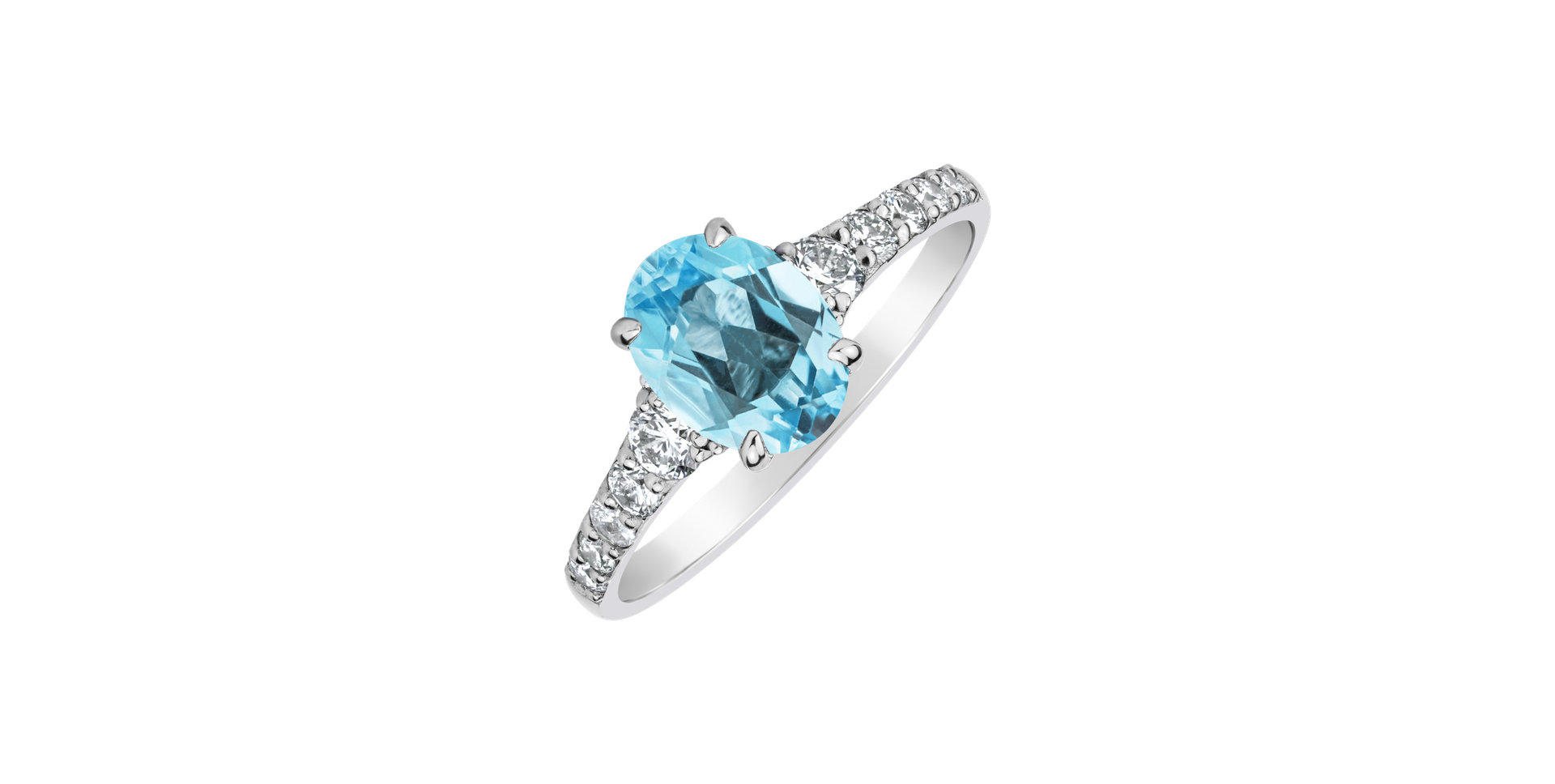 Diamond ring with Topaz sky Shimmering dazzle
