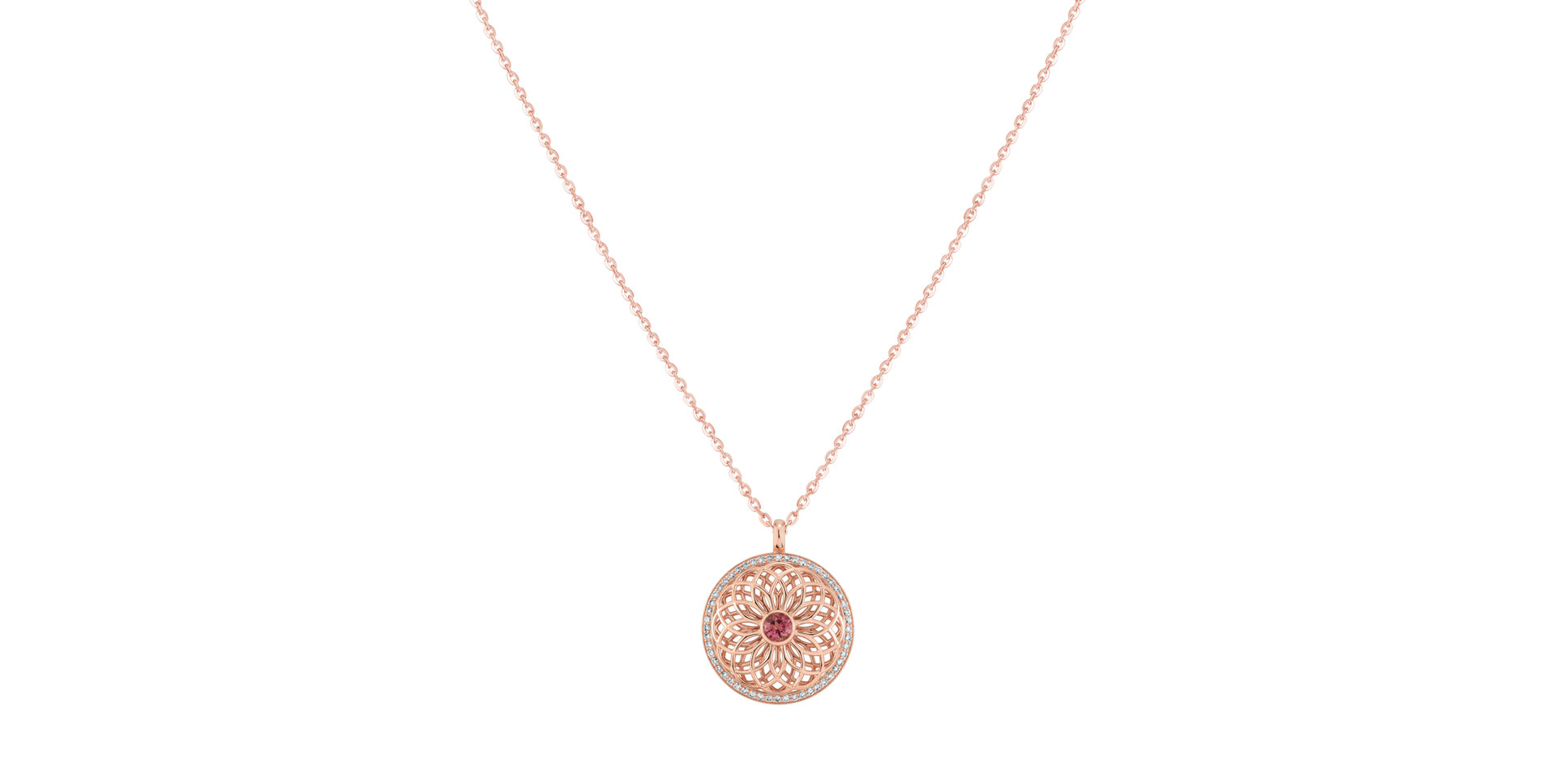 Diamond necklace with Tourmaline The Spiral of Life