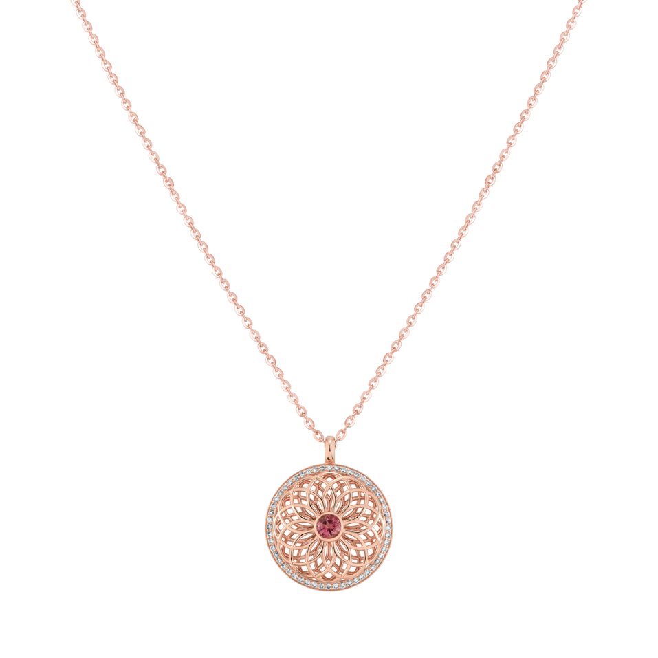 Diamond necklace with Tourmaline The Spiral of Life