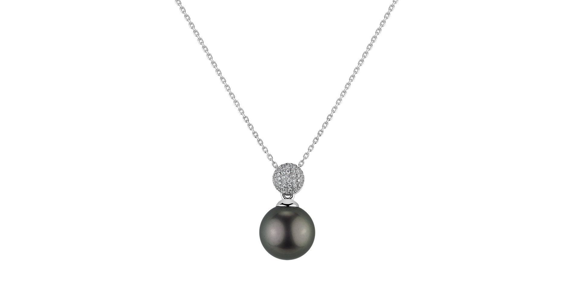 Diamond necklace with Pearl Ocean Dusk