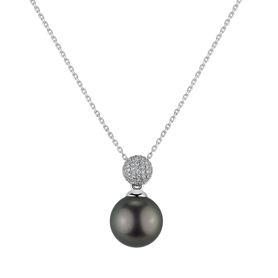 Diamond necklace with Pearl Ocean Dusk