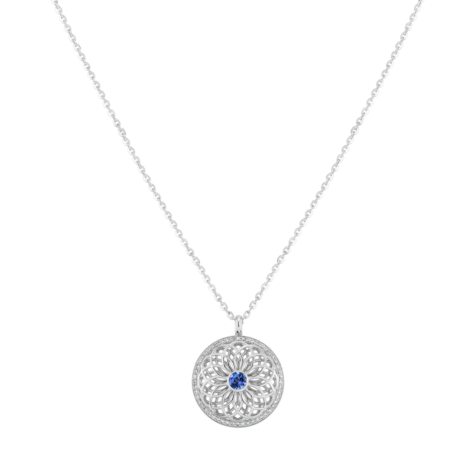 Diamond necklace with Tanzanit The Spiral of Life