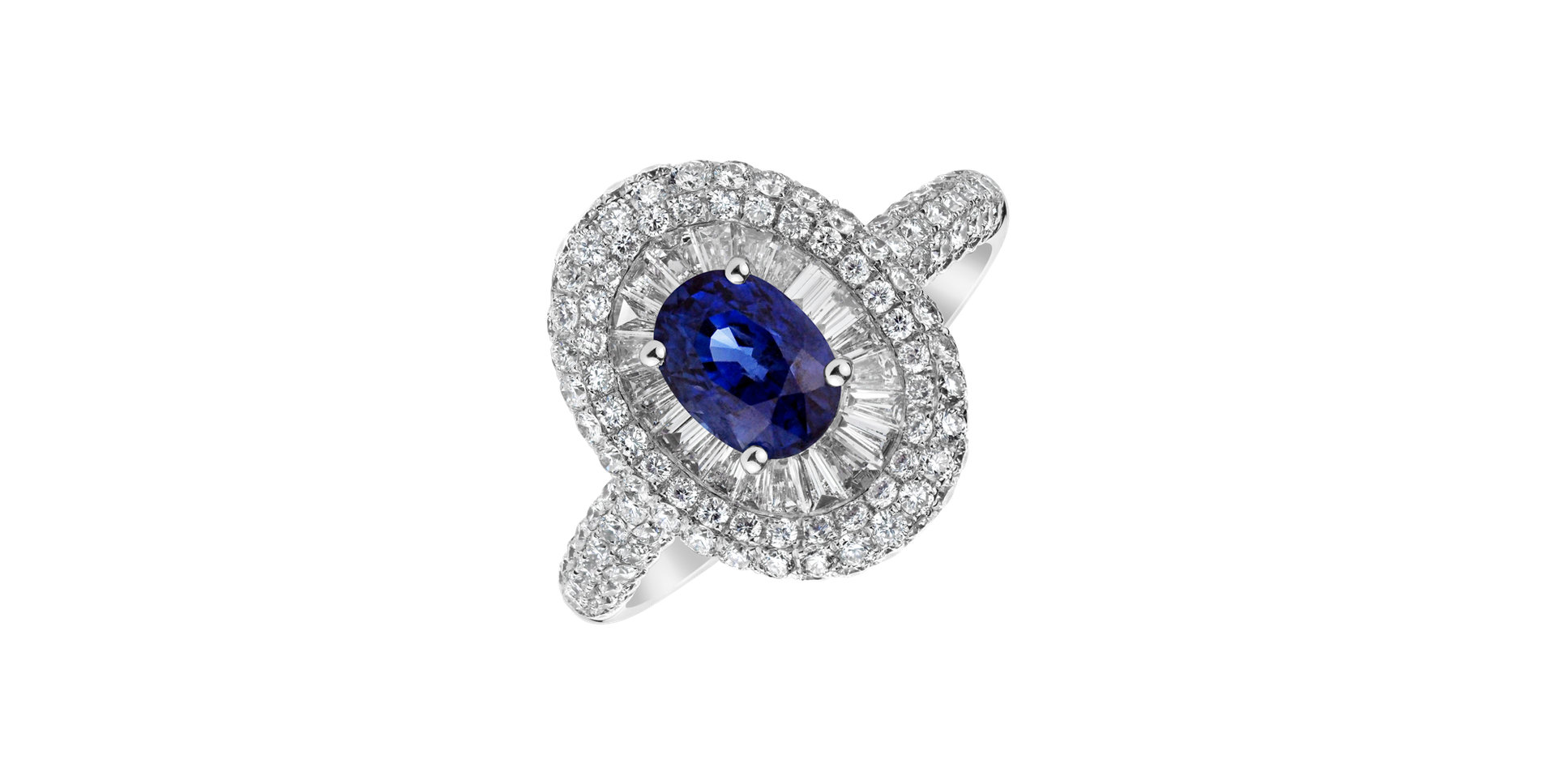 Diamond ring with Sapphire Evelynn