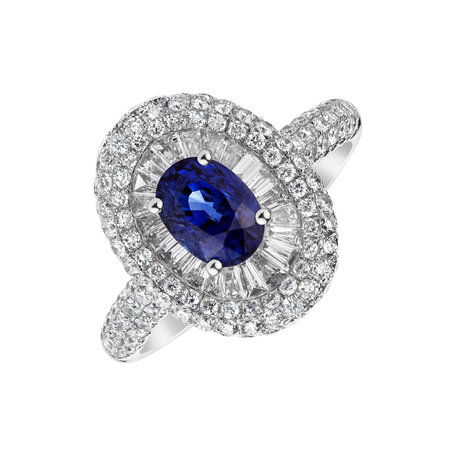 Diamond ring with Sapphire Evelynn