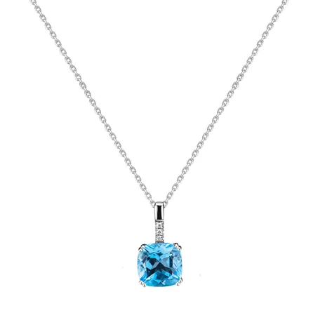 Diamond pendant with Topaz Moonlight Gem
