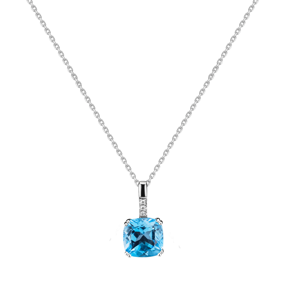 Diamond pendant with Topaz Moonlight Gem