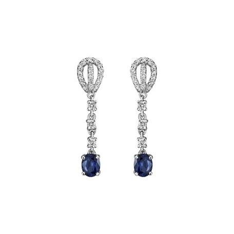 Diamond earrings with Sapphire Comet