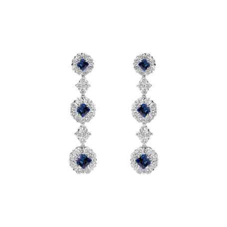 Diamond earrings and Sapphire Miriam