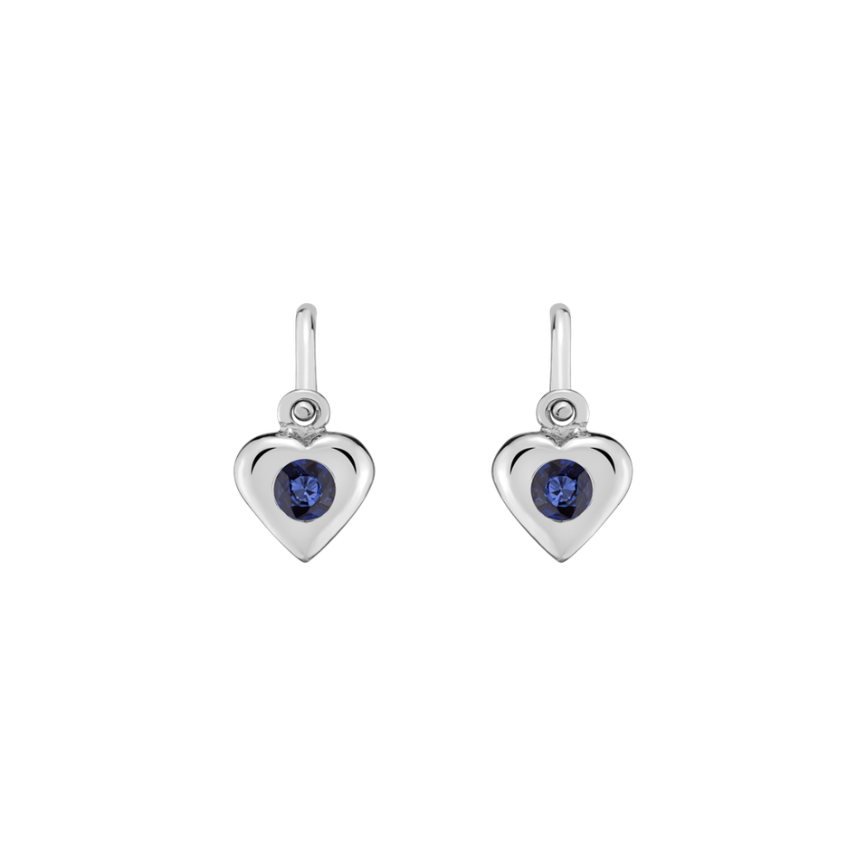 Children's earrings with Sapphire Eternal Love