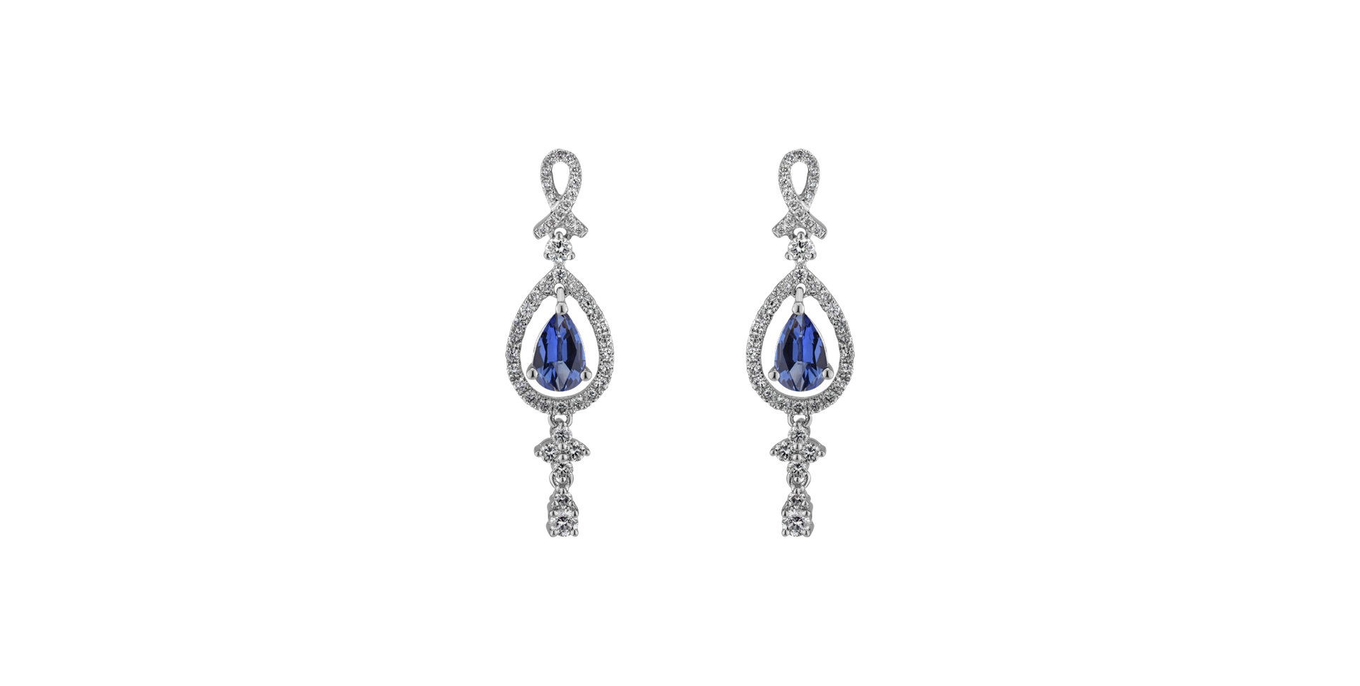Diamond earrings with Sapphire Sapphire happiness