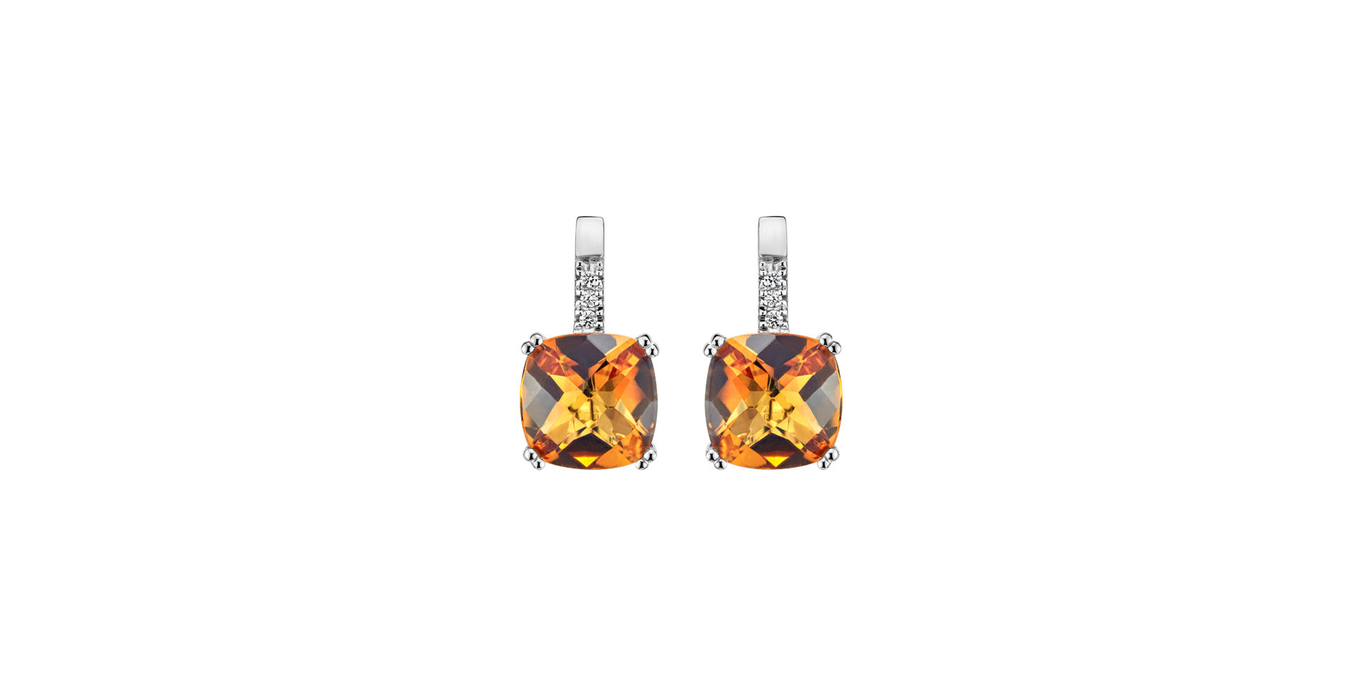 Diamond earrings with Citrine Space Romance