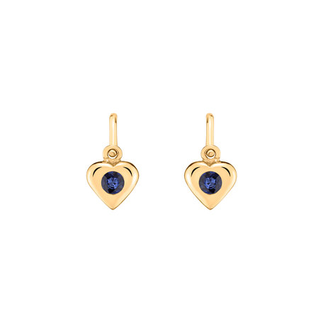 Children's earrings with Sapphire Eternal Love