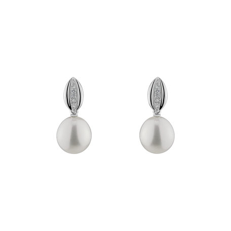 Diamond earrings with Pearl Valentina River