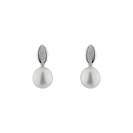 Diamond earrings with Pearl Valentina River