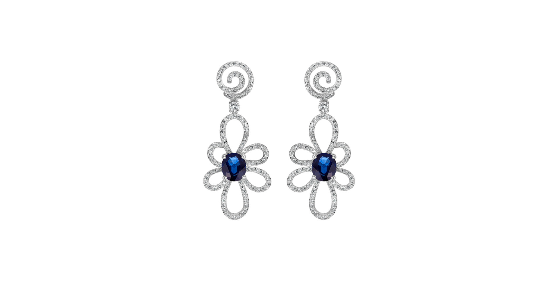Diamond earrings with Sapphire Colette