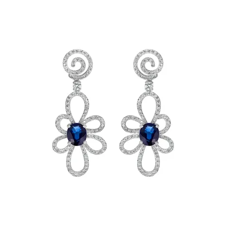 Diamond earrings with Sapphire Colette